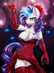 areolae big_breasts blush breasts clothing dimwitdog female friendship_is_magic hair large_breasts looking_at_viewer my_little_pony pussy rarity_(mlp) seductive smile standing