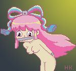 1girl female giffany gravity_falls pink_hair pixel_art solo yandere