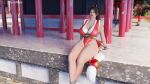  1girl 3d 3d_(artwork) brown_eyes brown_hair dead_or_alive dead_or_alive_5 dead_or_alive_5_last_round doa female_focus female_only japanese_clothes king_of_fighters light-skinned_female mai_shiranui ninja shrine solo_female solo_focus whiteketchups 