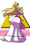 a_link_between_worlds ass axel-rosered blonde_hair closed_eyes large_ass princess_zelda round_ass solo the_legend_of_zelda