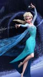 1girl blonde_hair disney dress elsa eyeliner female_only frozen_(movie) legs light-skinned_female light_skin lipstick movie sexy_legs sfw snowflake