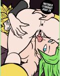  2_girls 2girls 69 anus ass ass_focus ass_grab ass_up blonde blonde_hair blue_eyes caulifla clitoris dat_ass dbart+18 dragon_ball dragon_ball_super earrings female_only green green_hair hands_on_own_ass kale licking licking_pussy looking_at_viewer pussy pussylicking super_saiyan tagme thick_thighs thighs vaginal vaginal_sex yuri 