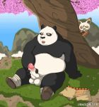  2boys anthro foreskin furry gay gif kung_fu_panda lovkuma male male_only master_shifu masturbation multiple_boys no_humans nude penis po spying testicles tree uncut voyeur yaoi 