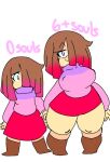 1female 1girl alternate_universe ass ass_expansion bete_noire betty_noire big_ass big_breasts boots breast_expansion breasts brown_hair female_only glitchtale huge_breasts mochikirb pink_eyes pink_hair pink_shirt purple_shirt short_hair solo tagme thick_thighs thunder_thighs transformation undertale_au white_background