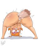  1girl 1girl anal anal_sex bgredrum big_breasts cartoon_network clenched_teeth completely_nude completely_nude_female cum cum_in_ass cum_inside curvy curvy_body curvy_female curvy_figure debbie_turnbull deep_penetration female_focus female_only light-skinned_female light_skin orange_hair pussy robotboy rough_sex thick_thighs white_background wide_hips 