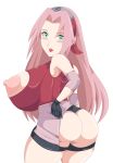  areolae ass big_ass big_breasts breasts female looking_at_viewer looking_back naruto nipples sakura_haruno solo torn_clothes toshiso_(artist) 