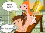  blue_eyes breast brown_hair candace_flynn eliza_fletcher massage nude pedrozebra phineas_and_ferb pussy red_hair rub 