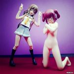 1girl ^_^ ^o^ action_figure cfnf clothed_female_nude_female covering covering_breasts covering_self double_v figma figure hanamaru kulizac_(artist) kunikida_hanamaru kurosawa_ruby love_live! love_live!_school_idol_project love_live!_sunshine!! nude on_knees pussy sotai_body uncensored v