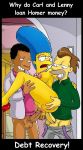 breasts carl_carlson double_penetration erect_penis lenny_leonard marge_simpson nipples nude shaved_pussy the_simpsons thighs