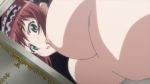 16:9_aspect_ratio 1girl airi_(queen's_blade) areola arms_(company) big_breasts blush bouncing_breasts breasts gif green_eyes hanging_breasts headband looking_at_viewer maid nipples queen's_blade red_hair rin-sin screen_capture topless