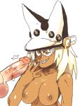 1girl breasts guilty_gear guilty_gear_xrd inkerton-kun nipples penis ramlethal_valentine teeth testicles