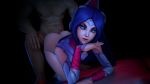 3d ass bent_over blue_eyes bottomless clothed_female_nude_male irelia league_of_legends looking_at_viewer sex tin-sfm