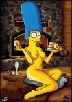 1girl blue_hair breasts darkmatter female_only high_resolution marge_simpson mature_woman milf nipples nude pussy the_simpsons very_high_resolution yellow_skin