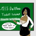 chalkboard danny_phantom dark-skinned_female dark_skin desiree htdmason huge_breasts nipples_visible_through_clothing teacher