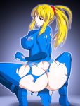  blonde_hair blue_eyes blue_suit booty edit metroid photoshop samus_aran sokonoawabi zero_suit_samus 