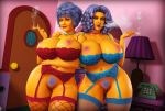 big_breasts lingerie patty_bouvier rasmus-the-owl selma_bouvier the_simpsons