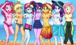 7girls applejack applejack_(mlp) beach breasts equestria_girls female female_only fluttershy fluttershy_(mlp) friendship_is_magic glasses half_naked horsecat looking_at_viewer multiple_girls my_little_pony navel older older_female outdoor outside pinkie_pie pinkie_pie_(mlp) rainbow_dash rainbow_dash_(mlp) rarity rarity_(mlp) standing sunset_shimmer sunset_shimmer_(eg) topless twilight_sparkle twilight_sparkle_(mlp) young_adult young_adult_female young_adult_woman