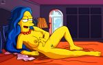  1girl blue_hair darkmatter marge_simpson nude playboy pubic_hair softcore the_simpsons 