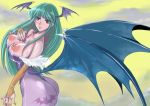  breasts capcom darkstalkers demon_girl doru_riheko large_breasts morrigan_aensland nipples smile succubus vampire_(game) wings 