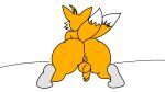 1boy anus backsack big_ass bubble_butt daitenga girly male_focus miles_"tails"_prower on_knees penis presenting_hindquarters sega