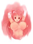  1girl aco_(koaya_ako) bad_id breasts bust elbow_gloves gloves huge_breasts kousaka_tamaki long_hair nude red_eyes red_hair solo tamaki_kousaka to_heart_2 topless upper_body wardrobe_malfunction 