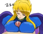 big_breasts blonde_hair breasts breath_of_fire_(series) breath_of_fire_ii capcom cum cumming_penis hair nina_(breath_of_fire_ii) nipples paizuri penis sleep_molestation sleeping sleeping_sex