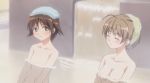  bath cap lynette_bishop miyafuji_yoshika multiple_girls nipples nude screencap strike_witches yoshika_miyafuji 