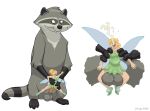 crossover disney meeko peter_pan pocahontas raccoon tagme tinker_bell white_background