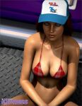 breasts female hat navel_piercing solo sydgrl3d