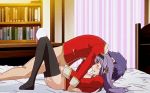 animated anime ass bedroom bottomless gif hentai purple_hair pussy sex skirt socks wet young