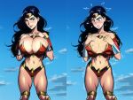 big_breasts black_hair blue_eyes dc_comics ghost-malone transformation wonder_woman