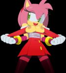 amy_rose anthro black_background breasts female furry gif green_eyes heart hedgehog is_(artist) mammal nipples plain_background sega simple_background sonic_(series) sonic_boom video_games