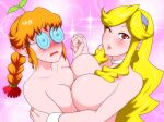  2_girls art breasts female freckles freckles_(space_dandy) glasses honey_(space_dandy) multiple_girls nude pixiv_id_443445 space_dandy symmetrical_docking yuri 