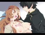  breasts_outside couple iwatani_naofumi nice_breasts nice_tits* raphtalia sick tate_no_yuusha_no_nariagari 