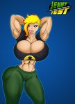 big_breasts bimbo blonde blonde_hair character_name genderswap huge_breasts jenny_test johnny_test johnny_test_(character) tomkat96 two-tone_hair two_tone_hair