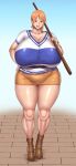 brown_eyes gigantic_ass gigantic_breasts hourglass_figure milf nami nami_(one_piece) one_piece orange_hair ponkotsu4956 sexy sexy_ass sexy_body sexy_breasts small_head smile staff tattoo thick_thighs