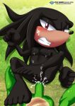 black_fur blush clenched_fist cum_in_ass feet grass green_fur laying_down lying mobius_unleashed palcomix penis_in_ass red_eyes scourge_the_hedgehog sega sonic_(series) sonic_the_hedgehog_(series) spectre_the_echidna yaoi