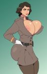  1girl ass avatar:_the_last_airbender black_hair breasts female female_only green_eyes huge_ass huge_breasts human jay-marvel lin_bei_fong nipples short_hair solo_female the_legend_of_korra the_legend_of_korra* 