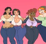  4girls ass big_ass big_breasts breasts cleavage dijonay_jones disney erect_nipples jay-marvel lacienega_boulevardez multiple_girls nipples penny_proud smile the_proud_family zoey_howzer 