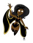 1girl bigtyme boots breasts cape cosplay dark_skin female funny halloween jasmine marvel navel solo storm_(x-men) total_drama_island white_hair x-men