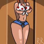 1girl breasts clothes female_only front-tie_top powerpuff_girls raunchyraven sara_bellum short_shorts solo_female