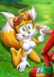 1boy 1girl bbmbbf crossgender cum cumshot female genderswap handjob knuckles_the_echidna male miles_"tails"_prower millie_tailsko mobius_unleashed palcomix sega sonic_(series) sonic_boom sonic_team sonic_the_hedgehog_(series)