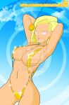 android_18 big_breasts bikini blonde_hair breasts dragon_ball femsub hair hypnosis hypnotized jimryu mind_control pendulum short_hair spiral_eyes