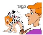 101_dalmatians all_fours anita_radcliffe bestiality dennis_clark disney dog knotted_penis on_all_fours pongo roger_radcliffe white_background