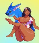 1girl aged_up ass big_ass big_breasts breasts cleavage dark-skinned_female dark_skin disney female grown_up jay-marvel lilo_and_stitch lilo_pelekai stitch