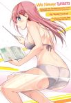 1_girl 1girl ass bikini bokutachi_wa_benkyou_ga_dekinai female female_only kirisu_mafuyu long_hair long_pink_hair looking_at_viewer mostly_nude pink_hair solo