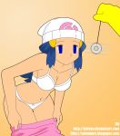 blue_hair bra cleavage coin dawn dawn_(pokemon) dazed empty_eyes expressionless femsub hat hypno hypnosis hypnotized jimryu long_hair mind_control panties pendulum pokemon underwear undressing