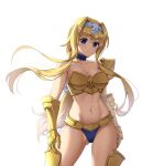 1girl alice_schuberg alluring armor armored_boots armored_gloves blonde_hair blue_eyes elbow_armor female_abs pangjelly sword_art_online