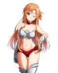 1girl alluring armor armored_boots armored_gloves asuna_(sao) auburn_hair brown_eyes elbow_armor female_abs pangjelly sword_art_online