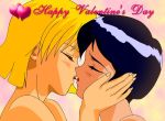 2_girls alex_(totally_spies) art black_hair blonde blonde_hair blush closed_eyes clover_(totally_spies) english female happy_valentine heart kissing multiple_girls mutual_yuri neck nude older older_female open_mouth tongue totally_spies valentine young_adult young_adult_female young_adult_woman yuri